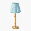 Rechargeable Bamboo Lamp with Soft Blue Lotus Shade (18cm)