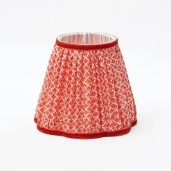 Rechargeable Bamboo Lamp with Orange Lotus Shade (18cm)