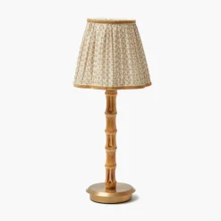 Rechargeable Bamboo Lamp with Putty Lotus Shade (18cm)