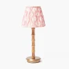 Rechargeable Bamboo Lamp & Pink Ikat Shade (18cm)