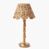 Rechargeable Bamboo Lamp with Natural Seagrass Shade
