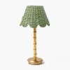 Rechargeable Bamboo Lamp with Green Seagrass Shade