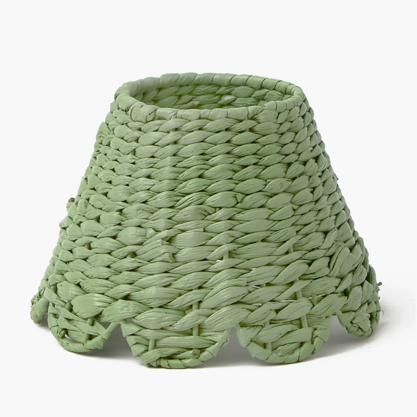 Rechargeable Bamboo Lamp with Green Seagrass Shade