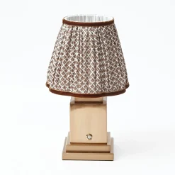 Rechargeable Lamp with Chocolate Lotus Shade (18cm)
