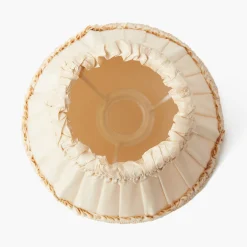 Rechargeable Lamp with Cream Frilled Silk Shade (18cm)