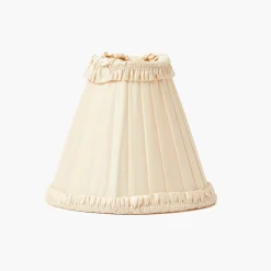 Rechargeable Lamp with Cream Frilled Silk Shade (18cm)