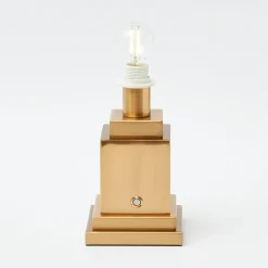 Rechargeable Lamp with Olive Ikat Shade (18cm)