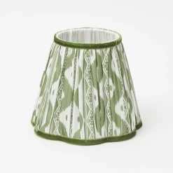 Rechargeable Lamp with Olive Ikat Shade (18cm)