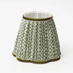 Rechargeable Lamp with Olive Lotus Shade (18cm)