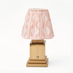 Rechargeable Lamp with Pink Ikat Shade (18cm)