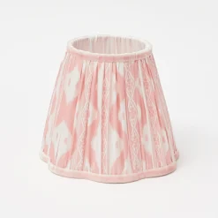 Rechargeable Lamp with Pink Ikat Shade (18cm)