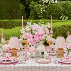 Rechargeable Lamp with Pink Lotus Shade (18cm)