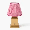 Rechargeable Lamp with Raspberry Lotus Shade (18cm)