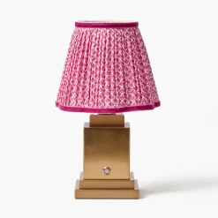 Rechargeable Lamp with Raspberry Lotus Shade (18cm)