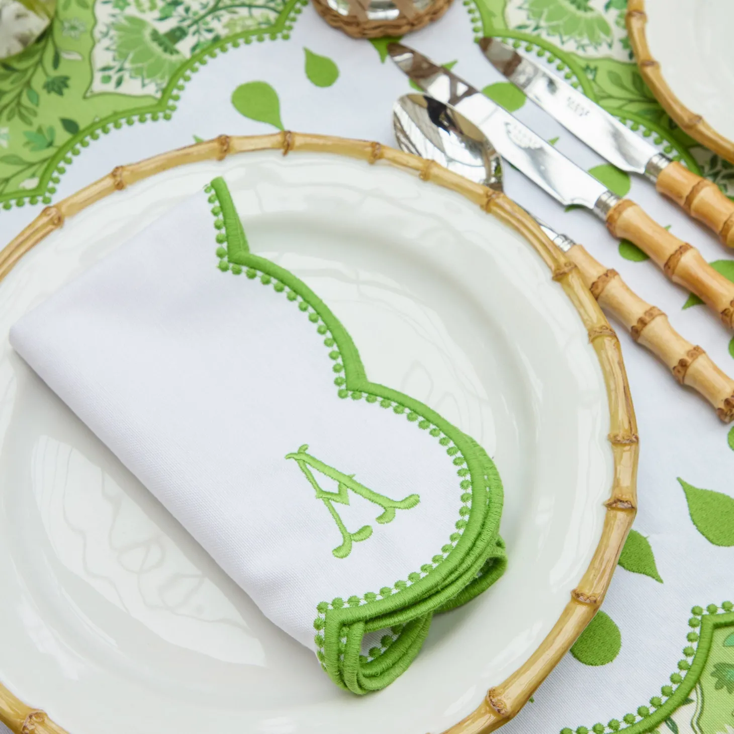 Rectangular Bettina White Placemats & Napkins (Set of 4)
