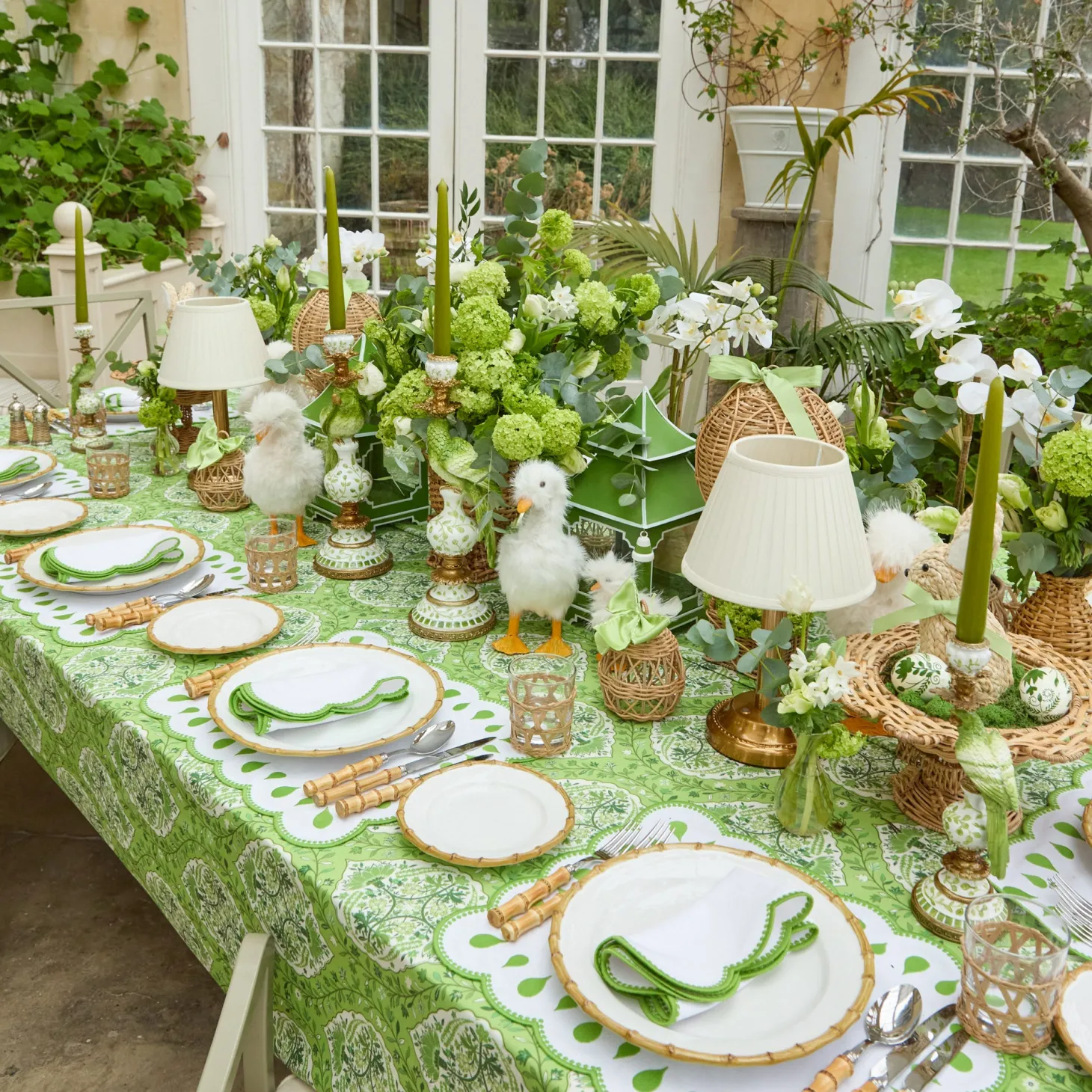 Rectangular Bettina White Placemats & Napkins (Set of 4)