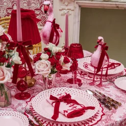 Red Glass Lantern Tea Light Holder Set