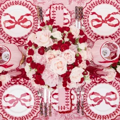 Red Glass Lantern Tea Light Holder Set
