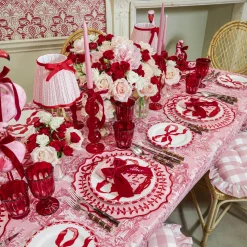 Red Scalloped Glassware (Set of 12)