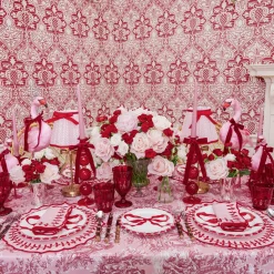 Red Scalloped Water Glasses (Set of 6)