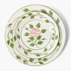 Rose Bud Dinner & Starter Plates (Set of 8)