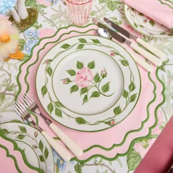 Rose Bud Dinner & Starter Plates (Set of 8)