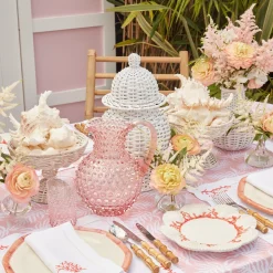 Rose Pink Hobnail Glasses (Set of 6)