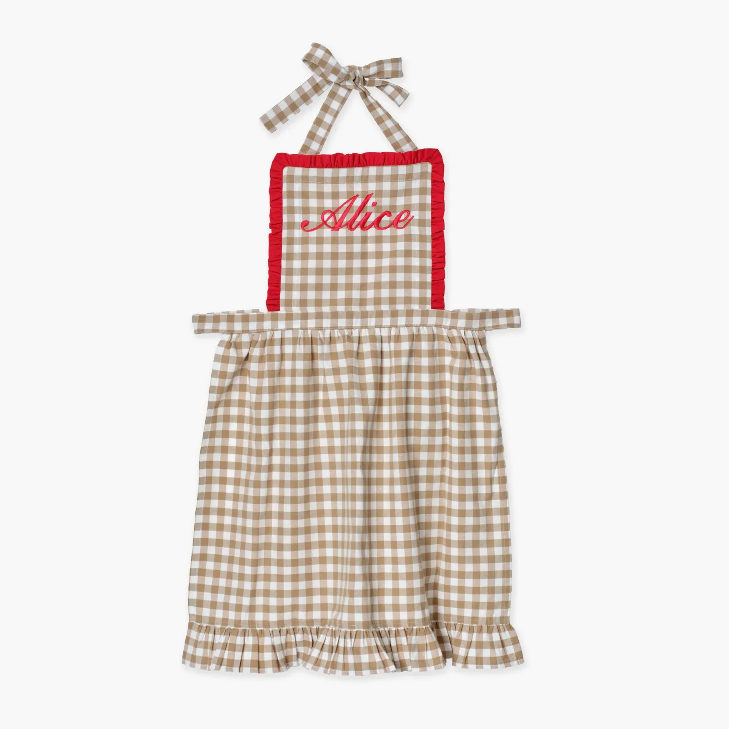 Rossina Putty Gingham & Red Apron