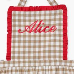 Rossina Putty Gingham & Red Apron
