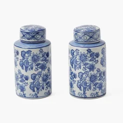 Round Chinoiserie Ginger Jars (Pair)
