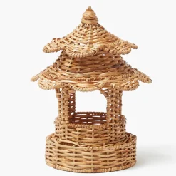 Round Scalloped Rattan Pagoda Lantern