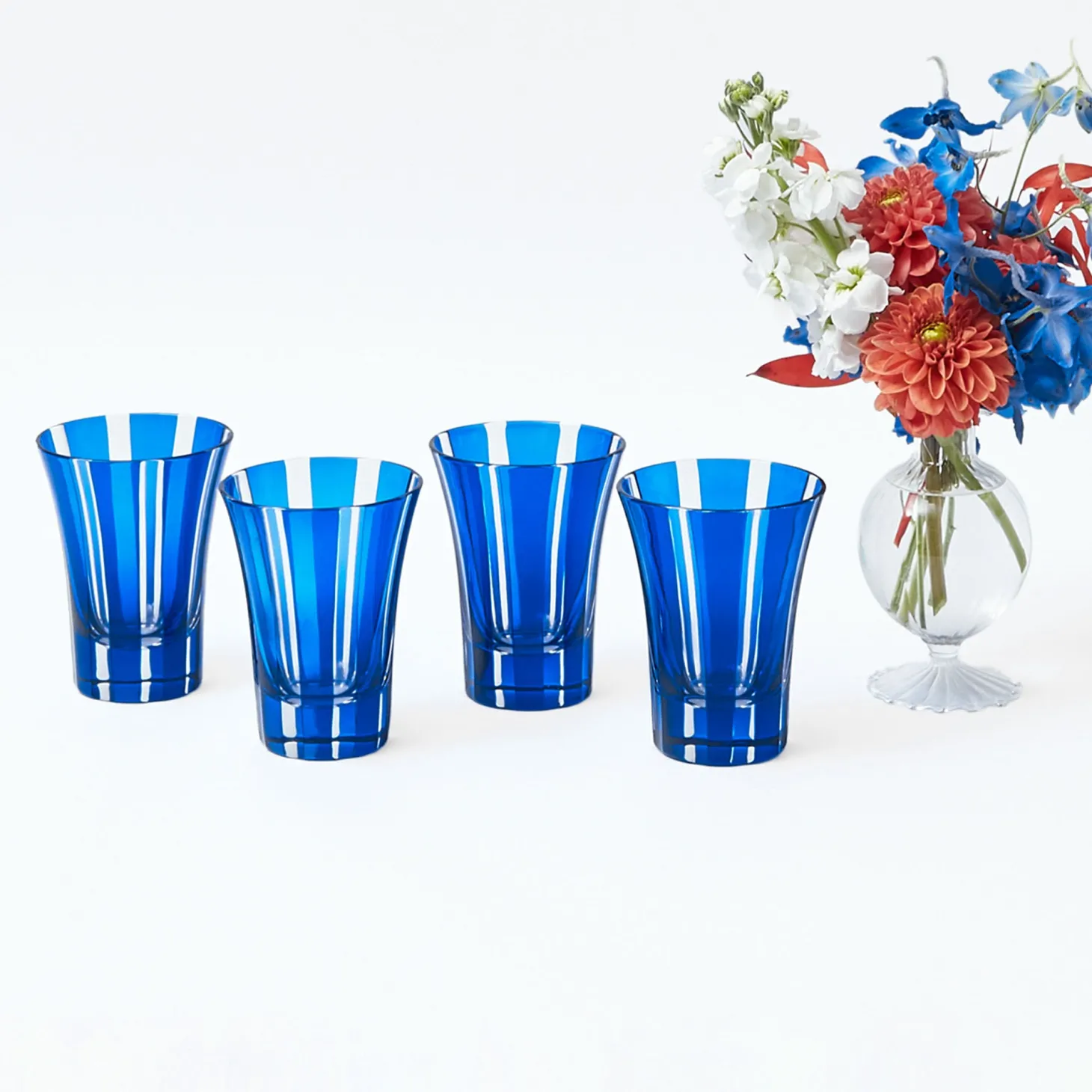 Royal Blue Positano Glasses (Set of 4)