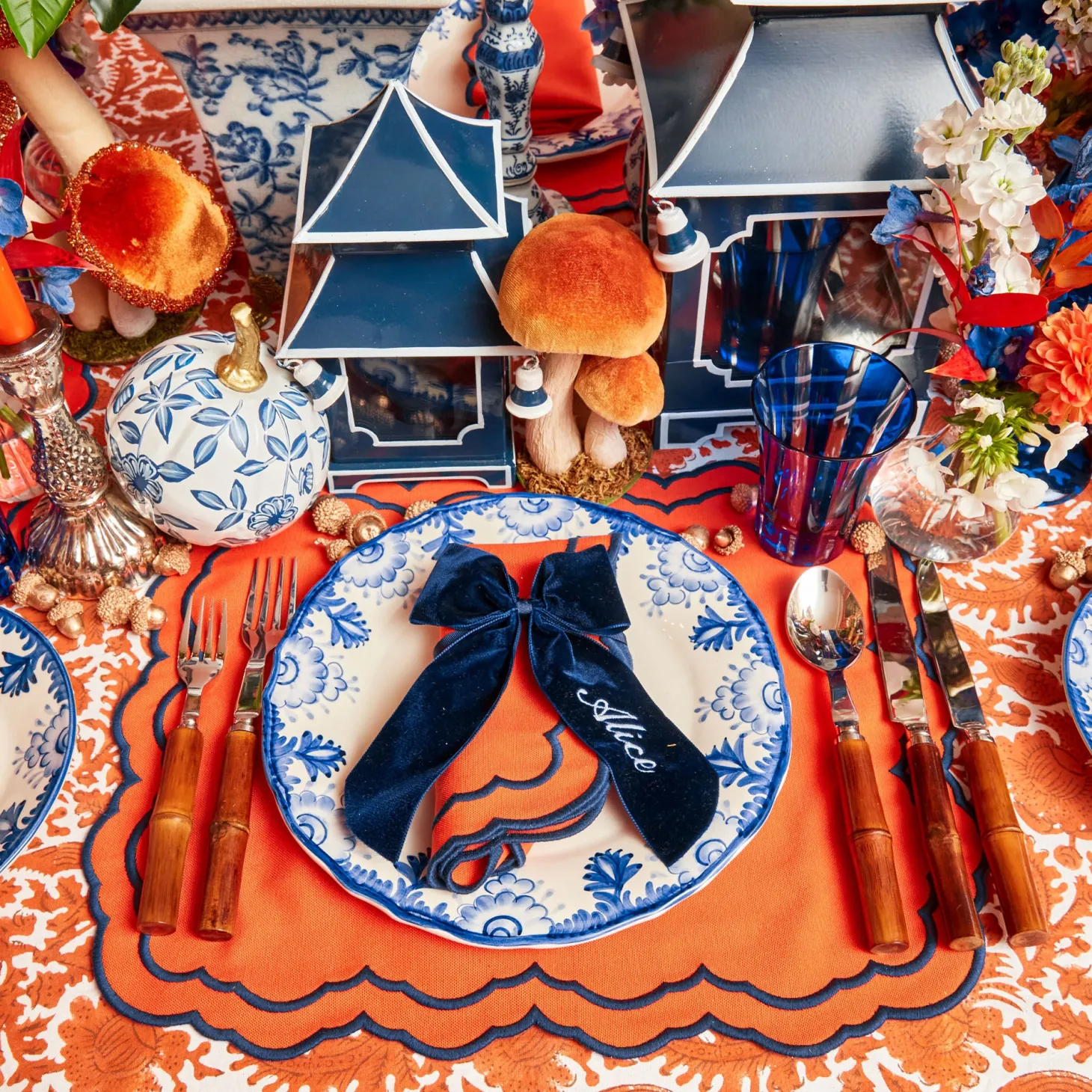 Royal Blue Positano Glasses (Set of 4)