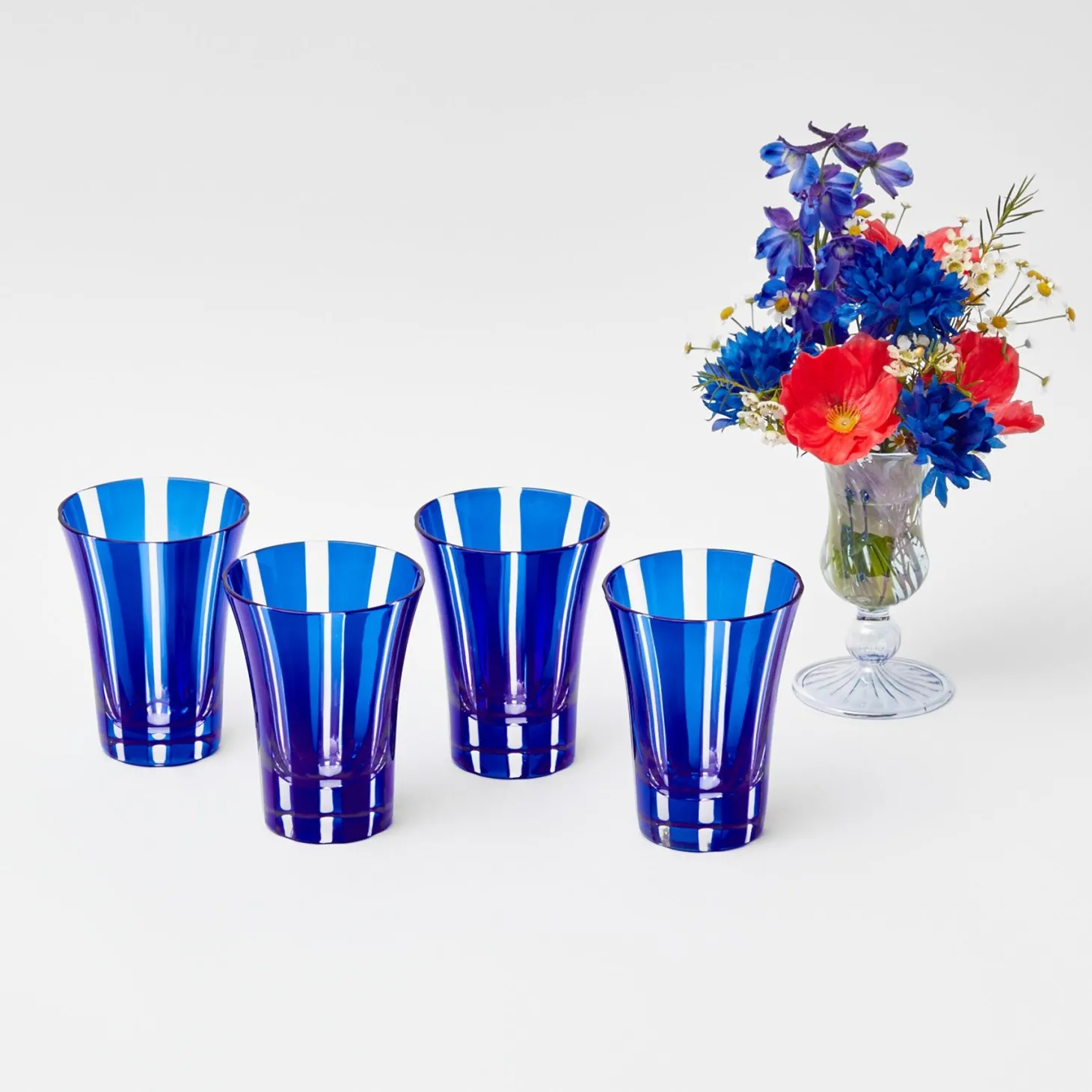 Royal Blue Positano Glasses (Set of 4)