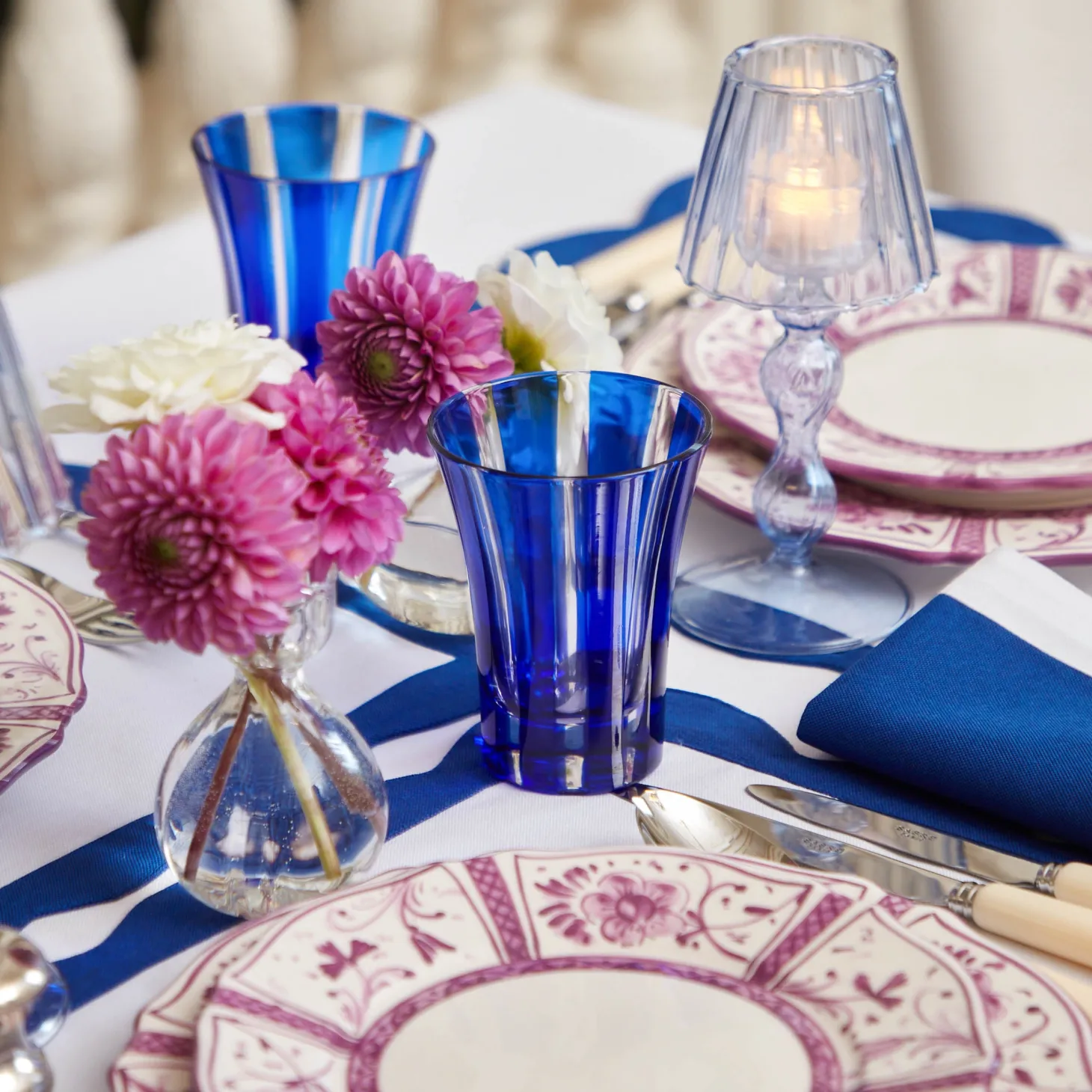 Royal Blue Positano Glasses (Set of 4)