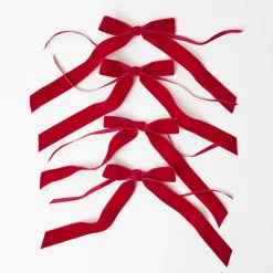 Ruby Red Velvet Bow (Set of 4) - 20cm