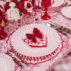 Ruby Red Velvet Napkin Bows (Set of 4)
