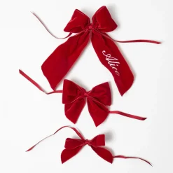 Ruby Red Velvet Napkin Bows (Set of 4)