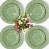 Sage Basketweave Dinner & Starter Plates (Set of 8)