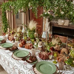 Sage Basketweave Dinner & Starter Plates (Set of 8)