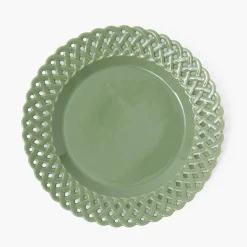 Sage Basketweave Dinner Plate