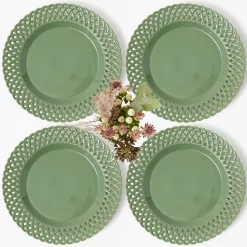 Sage Basketweave Dinner Plate