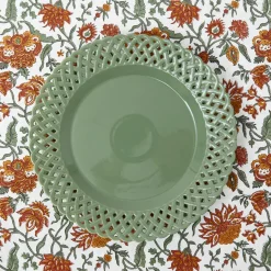 Sage Basketweave Dinner Plate