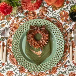 Sage Basketweave Dinner Plates (Set of 4)