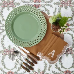 Sage Basketweave Dinner Plates (Set of 4)