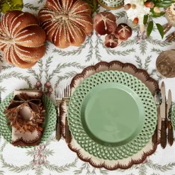 Sage Basketweave Dinner Plates (Set of 4)