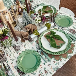 Sage Basketweave Dinner Plates (Set of 4)