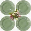 Sage Basketweave Starter Plates (Set of 4)
