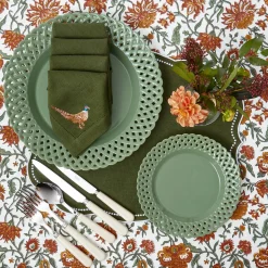 Sage Basketweave Starter Plates (Set of 4)