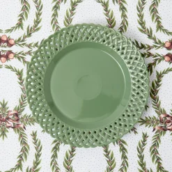 Sage Basketweave Starter Plates (Set of 4)